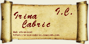 Irina Čabrić vizit kartica